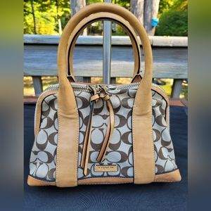 Coach Bleecker Preston Satchel Bag Signature Canvas & Tan Leather A1461-30167